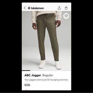 Lululemon Men’ XS -ABC Jogger Regular length *Like New*  Army Green